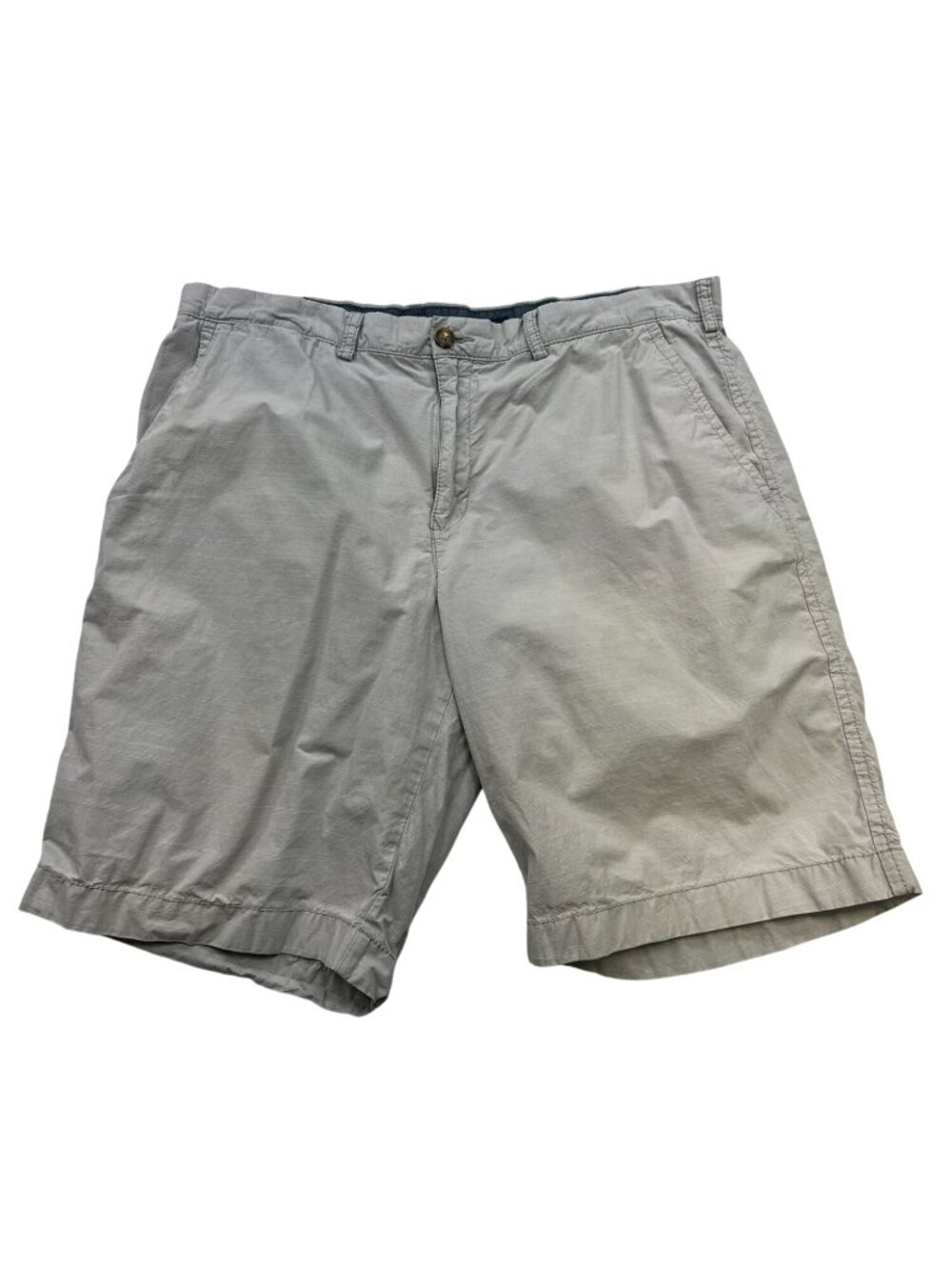 Tommy Hilfiger Mens Flat Front Cotton Chino Shorts Size 38 Gray Classic Casual